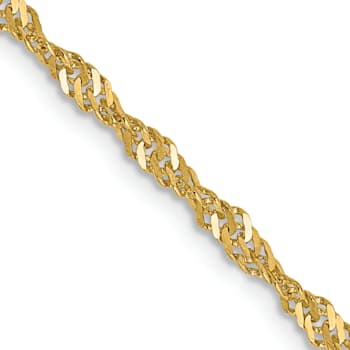 14K Yellow Gold 2mm Singapore Chain Necklace