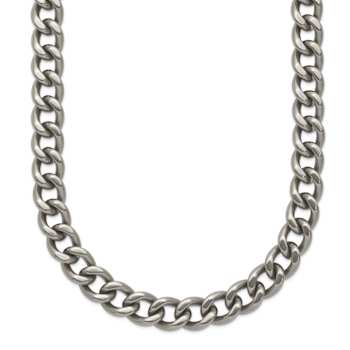 Titanium 7.5mm Solid Polished Curb 20 Inch Chain