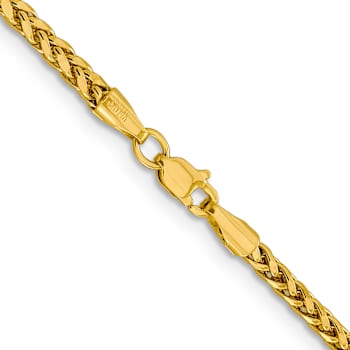 14k Yellow Gold 2.5mm Diamond-Cut Wheat Link 20 Inch Chain