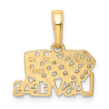14k Yellow Gold LAS VEGAS with Dice Pendant