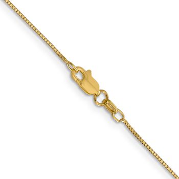 14k Yellow Gold 0.7mm Solid Box Link 30 Inch Chain