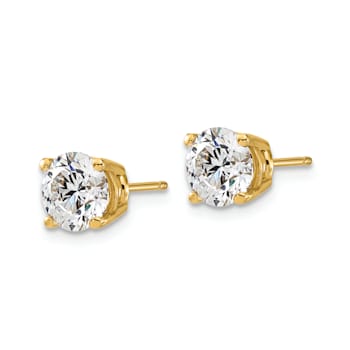 14K Yellow Gold Lab Grown Diamond 2ct. VS/SI GH+, 4-Prong Earrings