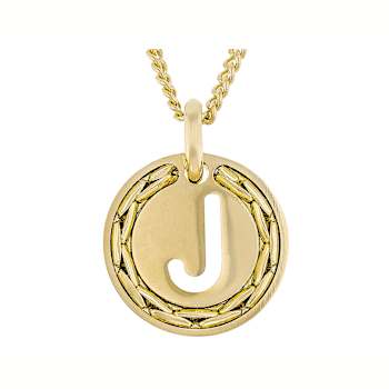 Cardano Initial J Pendant Necklace In 18K Gold Over Bronze