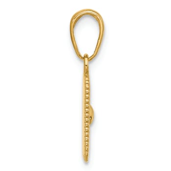 14k Yellow Gold and Rhodium Over 14k Yellow Gold Sun in Frame Pendant