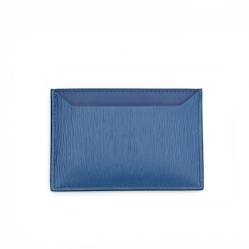 Prada Vitello Move Cobalt Blue Leather Small Card Case Wallet