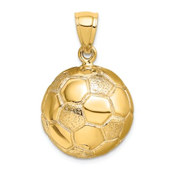 14k Yellow Gold Textured Soccer ball Charm