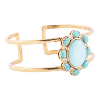 Barse Jewelry Aurora Blue Opal Golden Cuff Bracelet