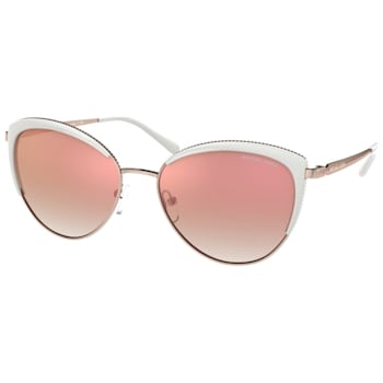 Michael Kors Women's Biscayne 56mm Rose Gold Bone Sunglasses | MK1046-12156F