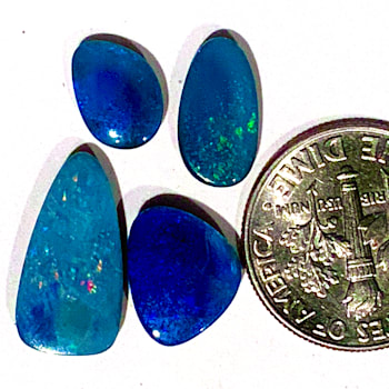 Opal on Ironstone Free-Form Doublet Set of 4 8.00ctw