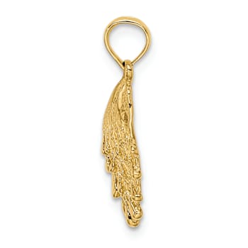 10K Yellow Gold Textured Lion's Paw Shell Charm