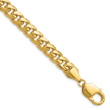 14k Yellow Gold 8mm Solid Miami Cuban 20 Inch Chain