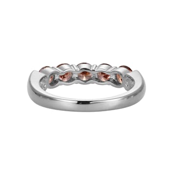 Mocha Cubic Zirconia Platinum Over Sterling Silver Ring 1.55ctw