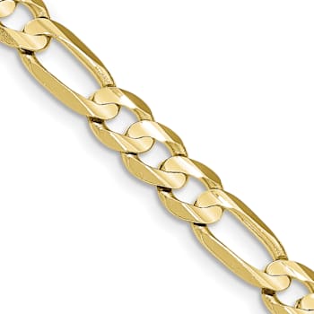 10k Yellow Gold 7.5mm Concave Open Figaro Link Bracelet