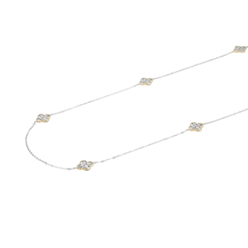 White Cubic Zirconia Platineve® Station Necklace 0.36ctw