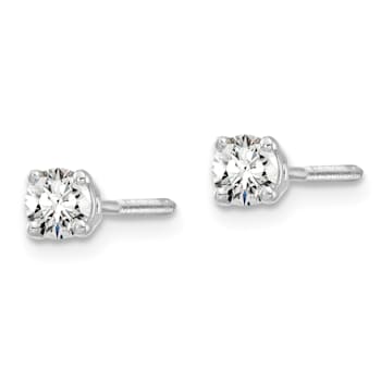 14K White Gold Lab Grown Diamond 1/4ctw VS/SI GH Screw Back 4 Prong Earrings