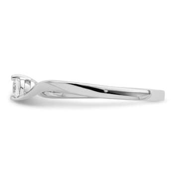 Rhodium Over 14K White Gold First Promise Polish Round Diamond
Promise/Engagement Ring 0.10ctw