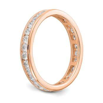 14K Rose Gold Lab Grown Diamond Polished 1 ct. Channel Set Eternity Band