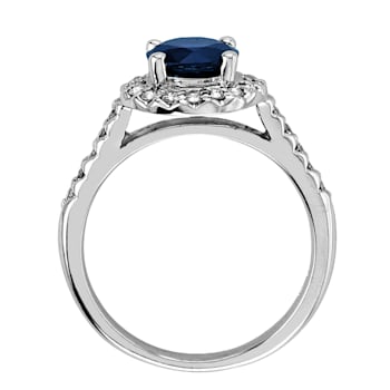 1.85ctw Sapphire and Diamond Ring in 14k White Gold