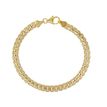 Curb Link Bracelet Set Of Three In 18K Gold Over Bronze