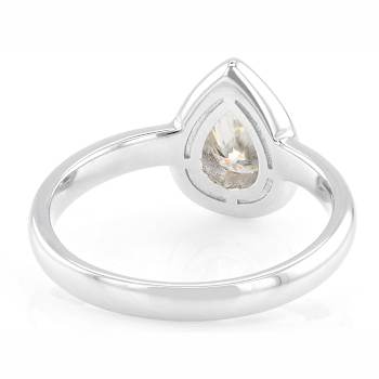 Pear Moissanite Solitaire Pendant Necklace In Two-Tone Gold