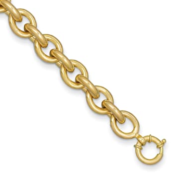 14K Yellow Gold 16.8mm Open Link Cable 8.5-inch Bracelet