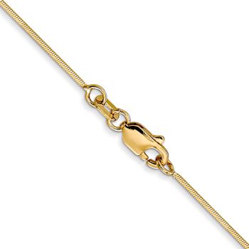 14k Yellow Gold 0.6mm Solid Diamond-Cut Octagonal Snake 24 Inch Chain