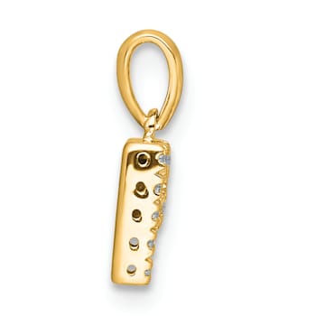 14K Yellow Gold Diamond Letter P Initial with Bail Pendant