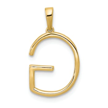 14K Yellow Gold Diamond Letter G Initial Pendant