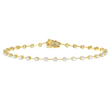 Lab-Grown Diamond Tennis Bracelet In 14K Gold Over Sterling Silver 1.00ctw