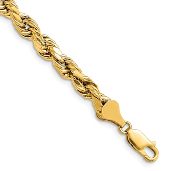 10k Yellow Gold 5.5mm Diamond-Cut Rope Link Bracelet