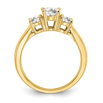 14K Yellow Gold Lab Grown Diamond SI1/SI2, G H I, 3-Stone Engagement Ring