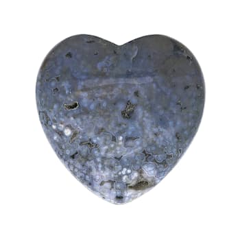 Madagascar Ocean Jasper 50x20mm Puffed Heart Carving