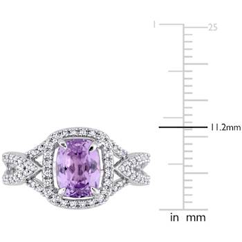 Kunzite and Diamond 14K White Gold Ring 0.174ctw