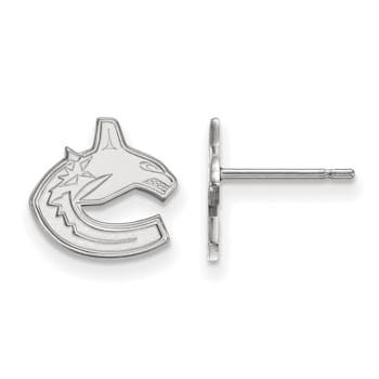 Rhodium Over Sterling Silver NHL Vancouver Canucks LogoArt Extra Small
Post Earrings