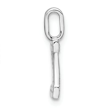 14K White Gold Diamond Lower Case Letter Z Initial Pendant
