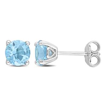 2ctw Sky Blue Topaz Stud Earrings in Sterling Silver