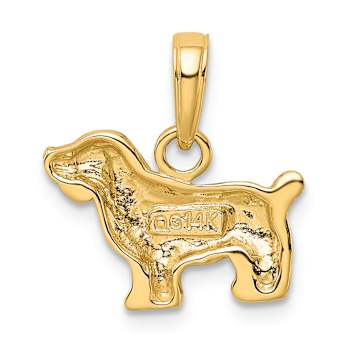 14K Yellow Gold Cocker Spaniel Dog Pendant