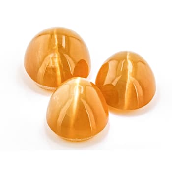 Fire Opal Cat's Eye Oval Matched Set of 3 4.58ctw