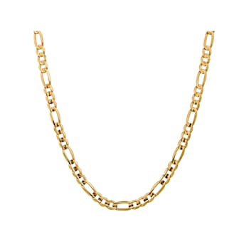10k Yellow Gold 7.5mm Concave Figaro Chain 24 inches