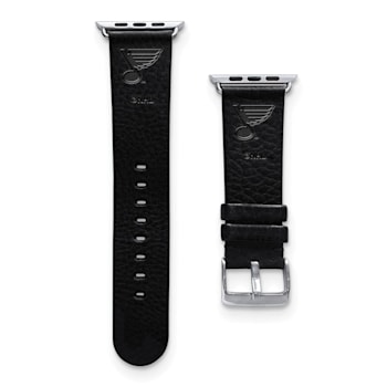 Gametime NHL St. Louis Blues Black Leather Apple Watch Band (42/44mm
M/L). Watch not included.