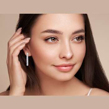 Sterling Statements Rhodium Over Sterling Silver Large Twist Earrings