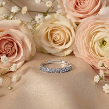 Lab Created Alexandrite Stackable Band Ring In Sterling Silver