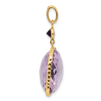 14K Yellow Gold Pink Amethyst Pendant