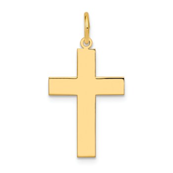14k Yellow Gold Polished Cross Pendant