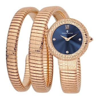 Christian Van Sant Women's Naga Blue Dial, Rose Stainless Steel Watch