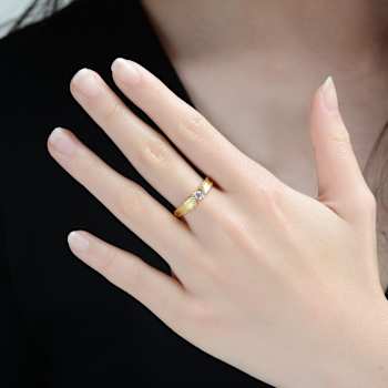 CZ Pave Band Ring In 14K Gold Over Sterling Silver