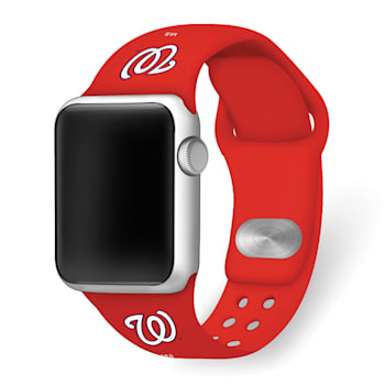 Gametime MLB Washington Nationals Red Silicone Apple Watch Band (42/44mm
M/L). Watch not included.
