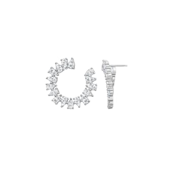 White Cubic Zirconia Platinum Over Sterling Silver Earrings 8.37ctw