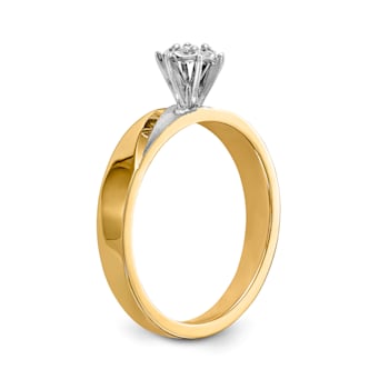 14K Yellow Gold AA Quality Engagement Ring 0.07ctw