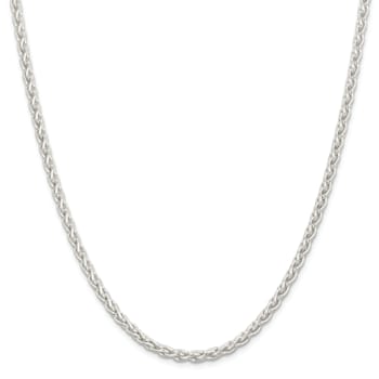 Sterling Silver 3.7mm Round Spiga Chain Necklace